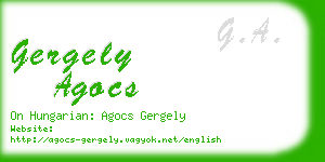 gergely agocs business card